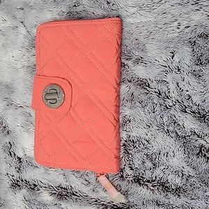 Vera Bradley NWOT RFID Turn lock Wallet coral orange